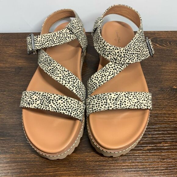 Universal Thread Women's Animal Print Platform Strappy Sandals Brown Size 11 - Picture 1 of 8